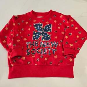 The New Society Amapola Red Floral Cotton Sweatshirt
